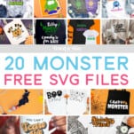 Collage of 20 monster free svg files
