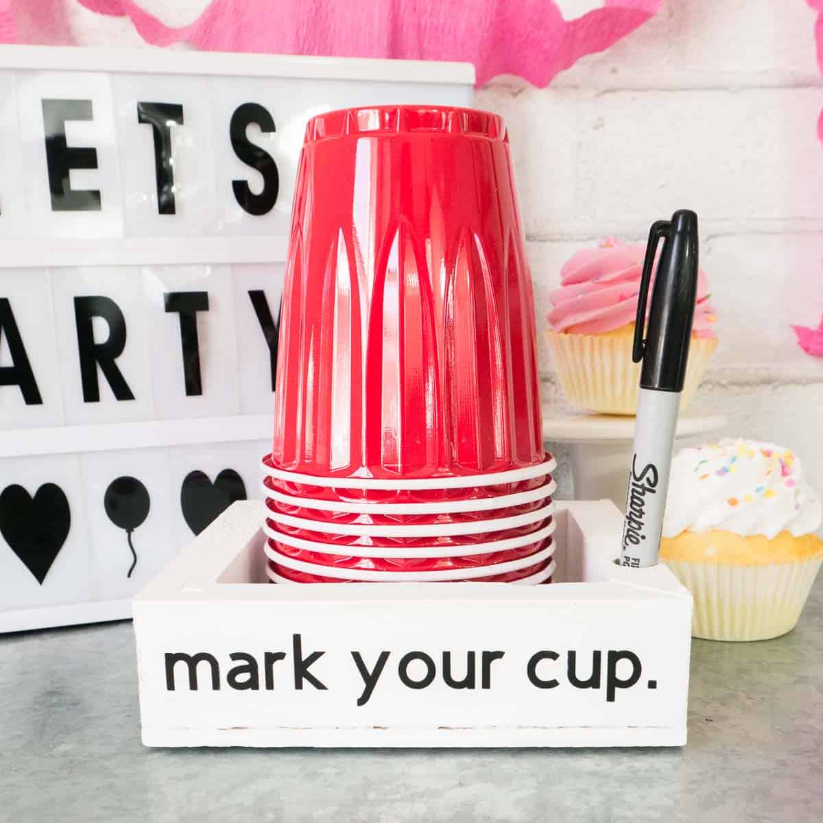 Easy Party Cup Holder with Marker